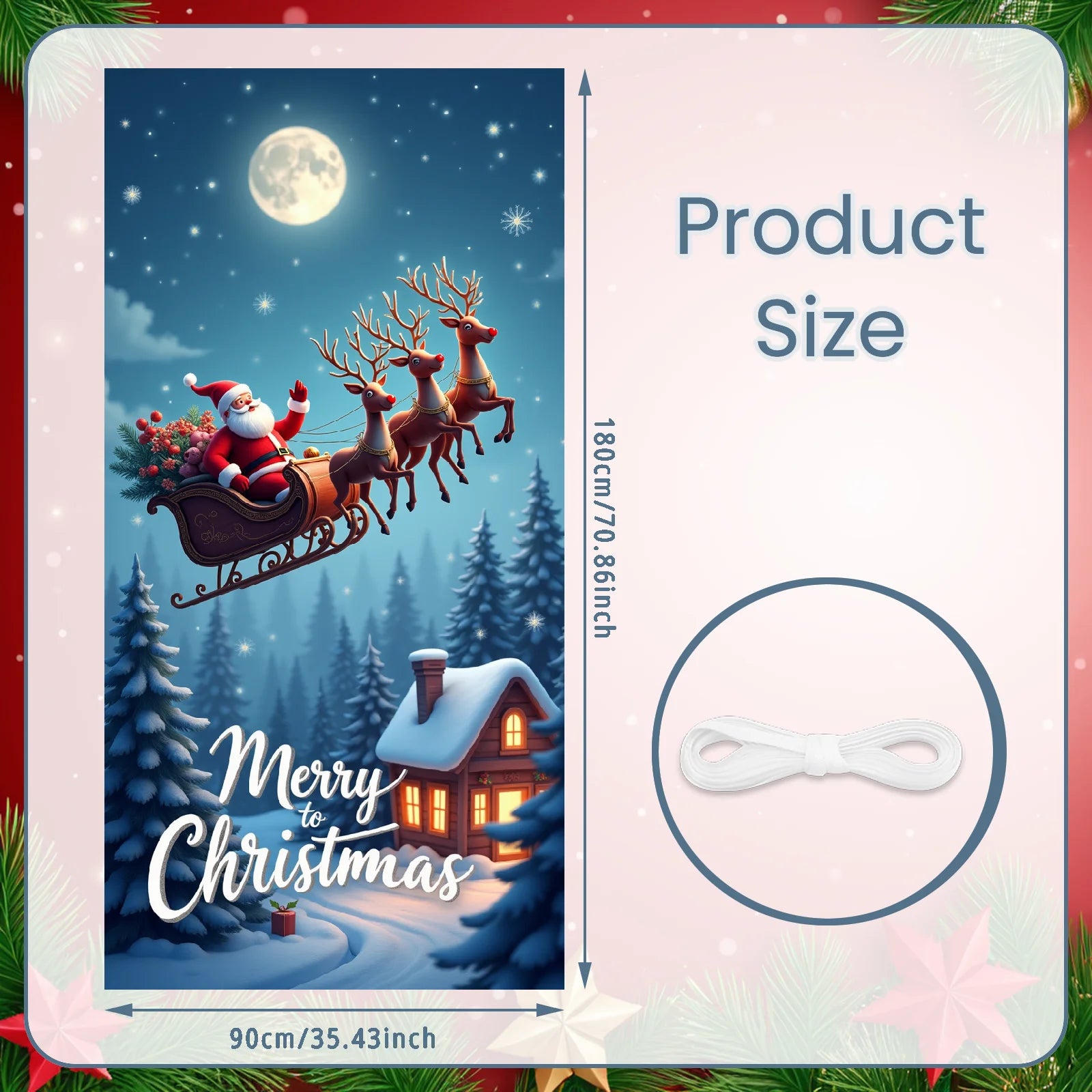 Merry Christmas Banner – for Holiday Parties and Home Decoration ArtGlow™
