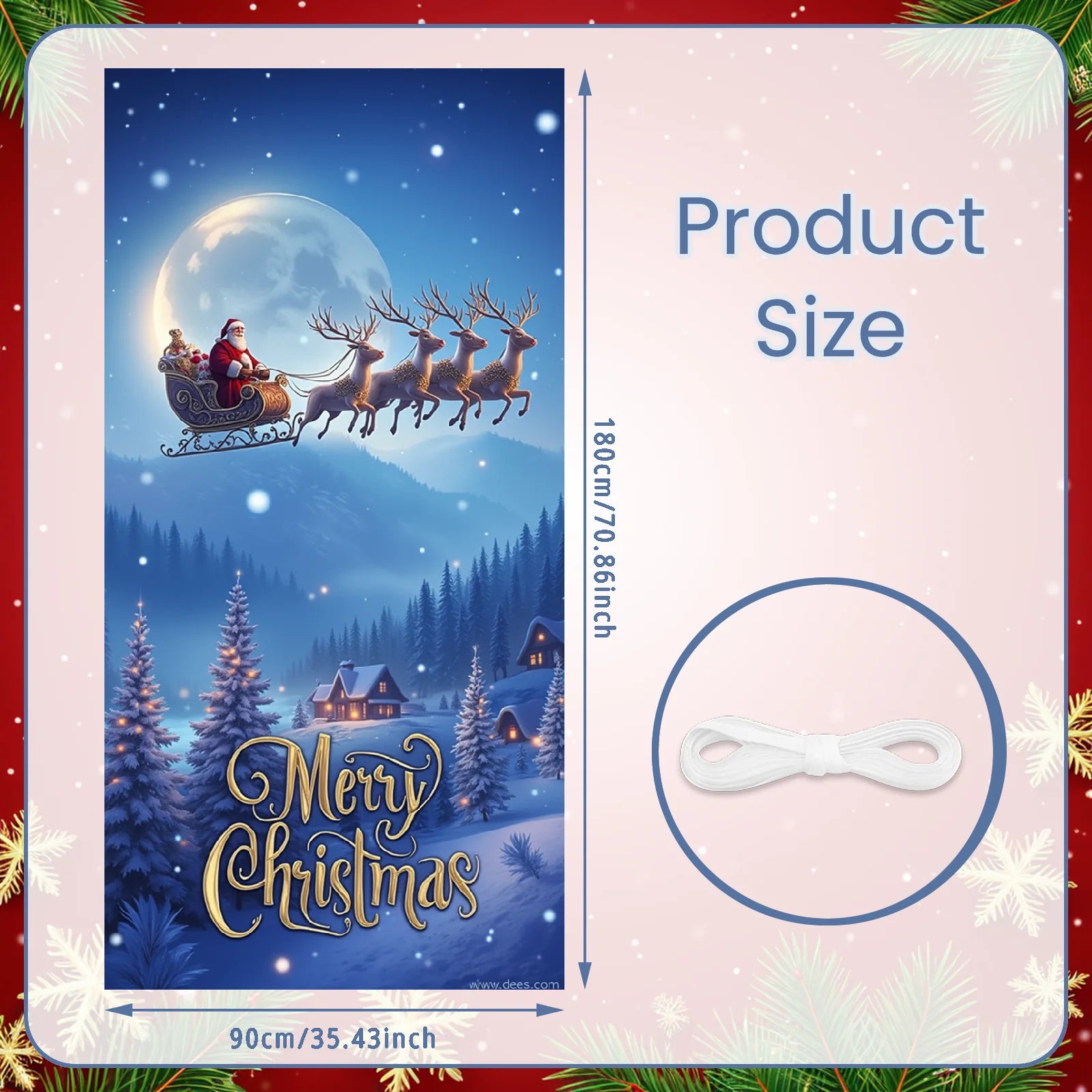 Merry Christmas Banner – for Holiday Parties and Home Decoration ArtGlow™