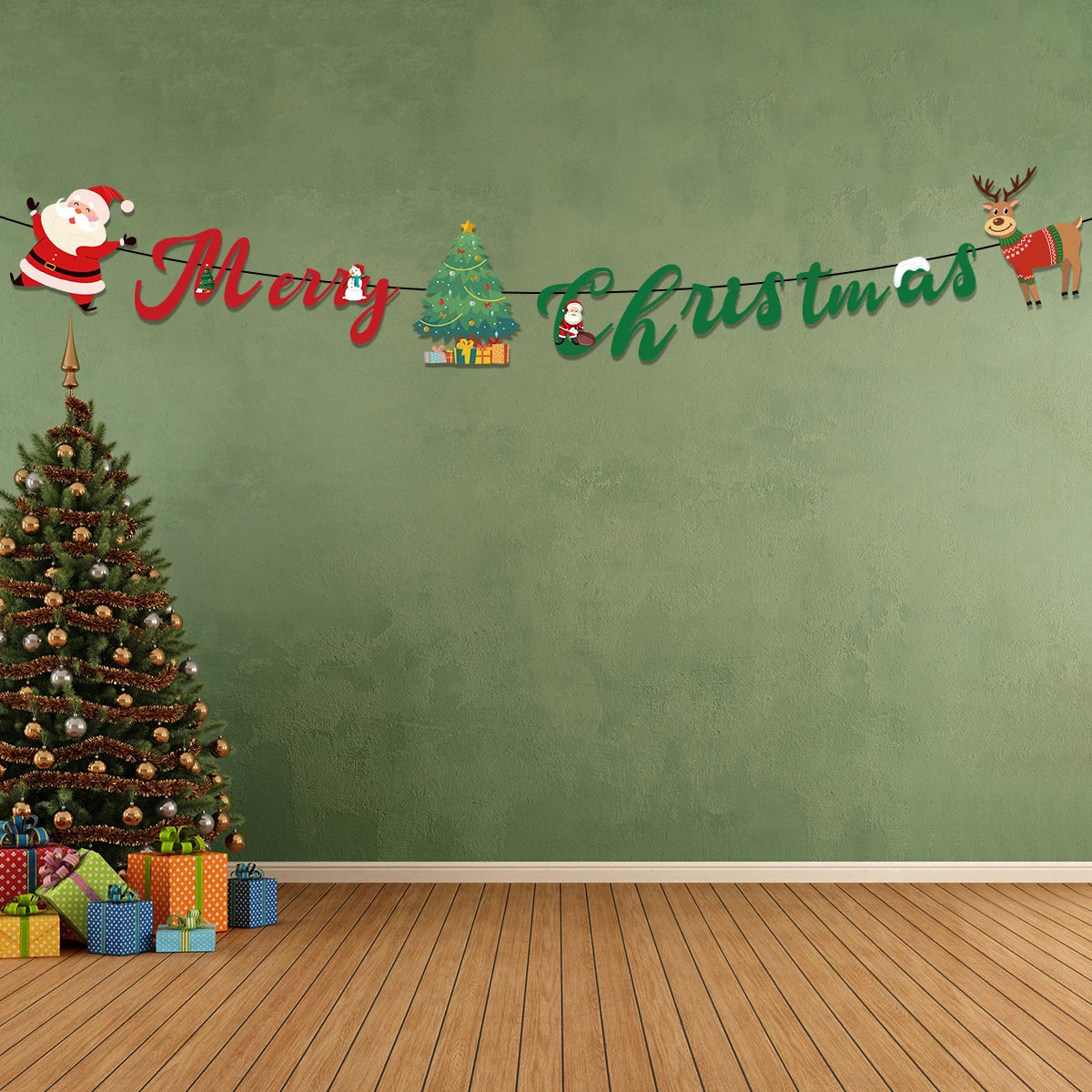 Merry Christmas Hanging Garland Banner ArtGlow™