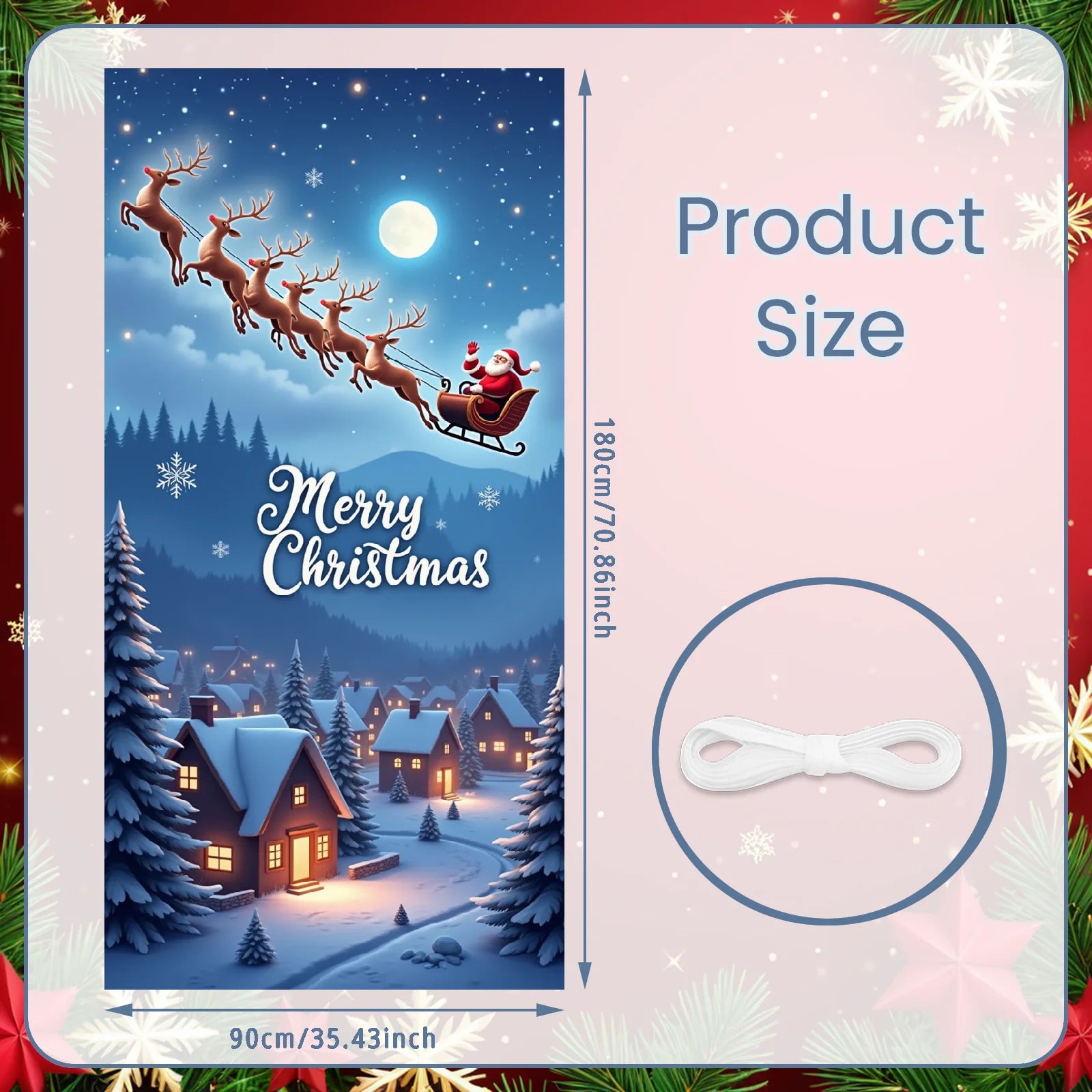Merry Christmas Banner – for Holiday Parties and Home Decoration ArtGlow™