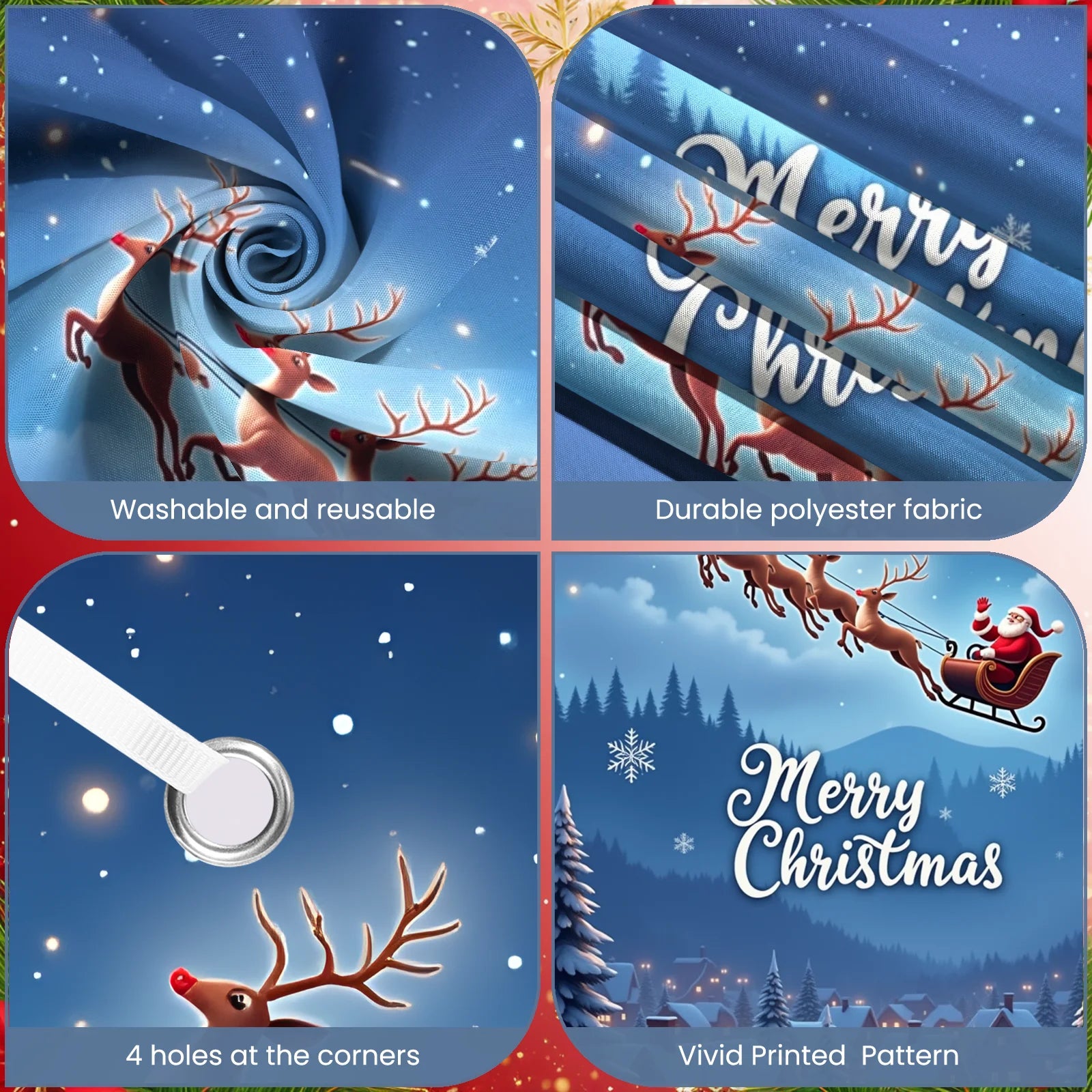 Merry Christmas Banner – for Holiday Parties and Home Decoration ArtGlow™