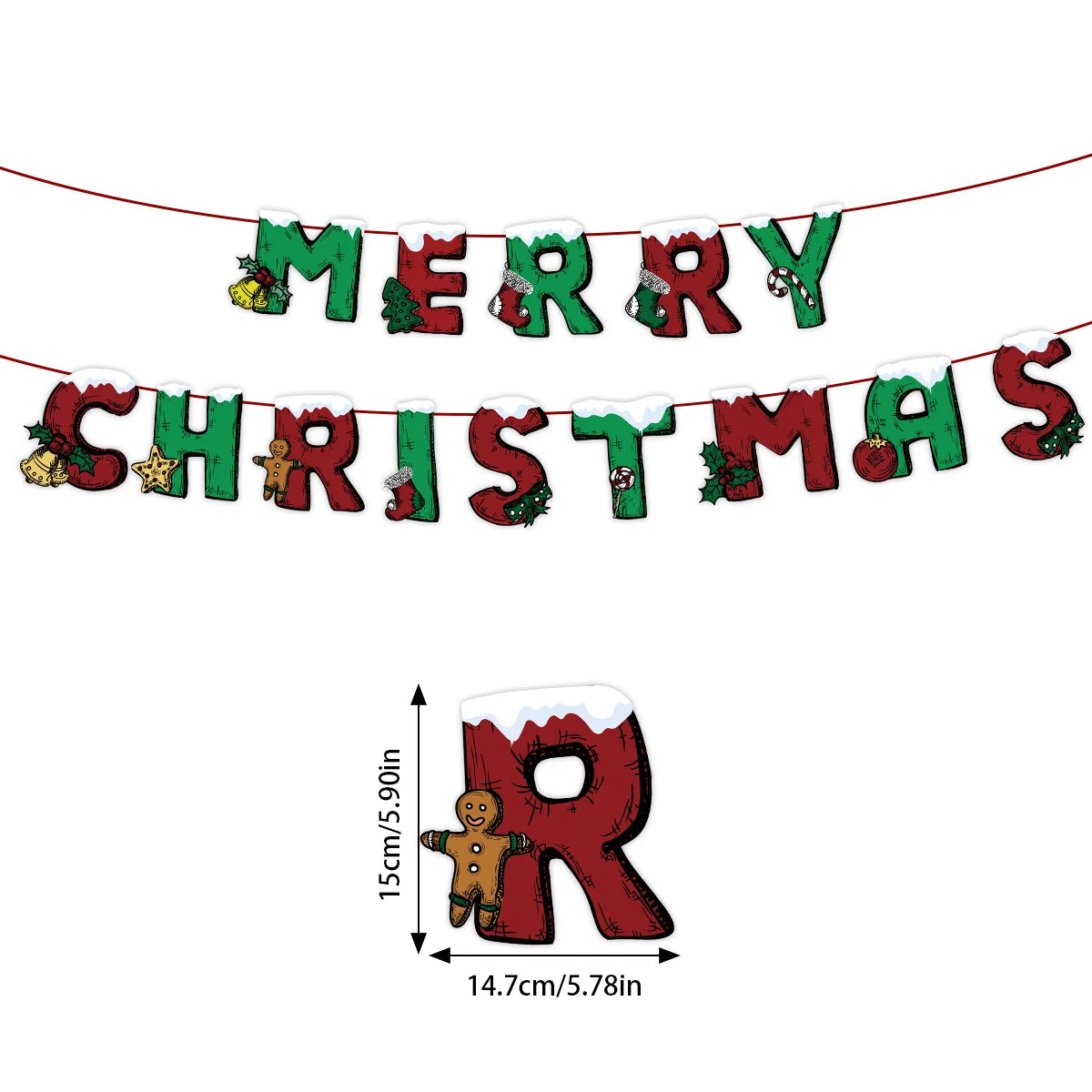 Merry Christmas Hanging Garland Banner ArtGlow™