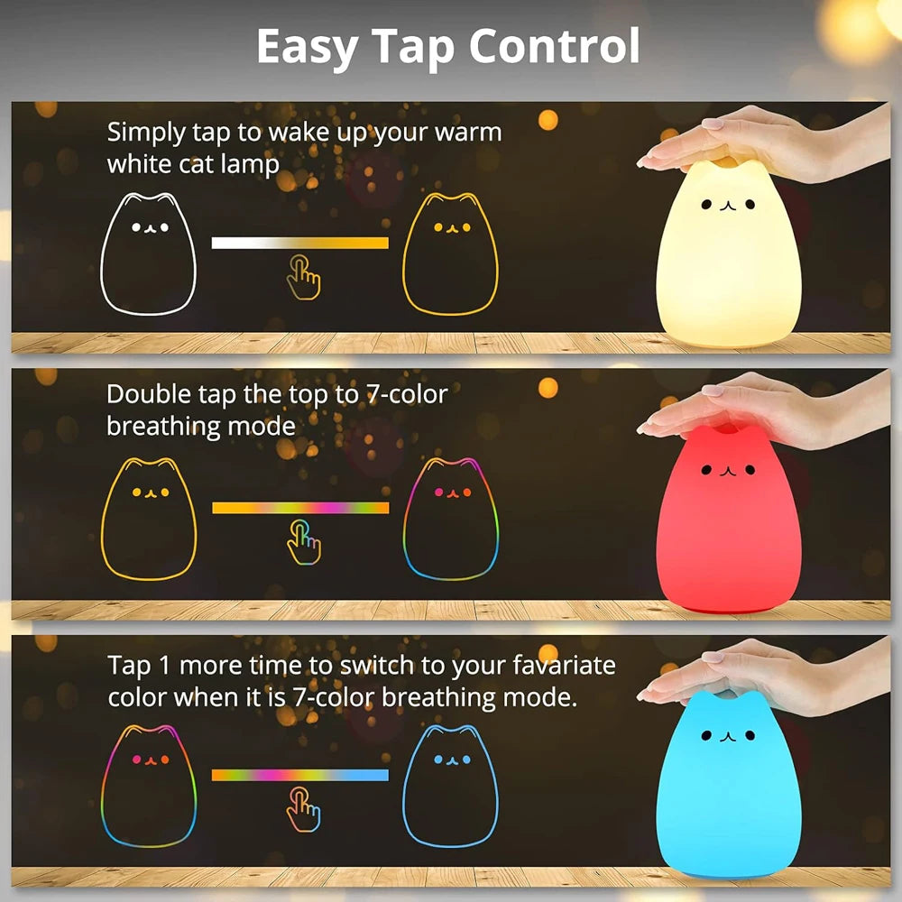 Night Light - Silicone Cat LED ArtGlow™